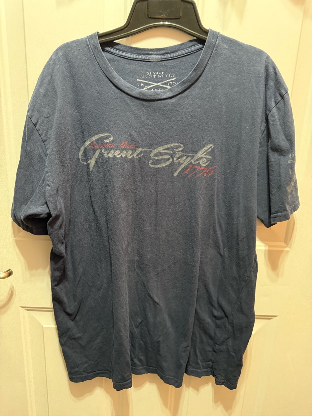 Grunt Style Vintage-Inspired Navy Graphic Men’s T-Shirt - Crew Style XL